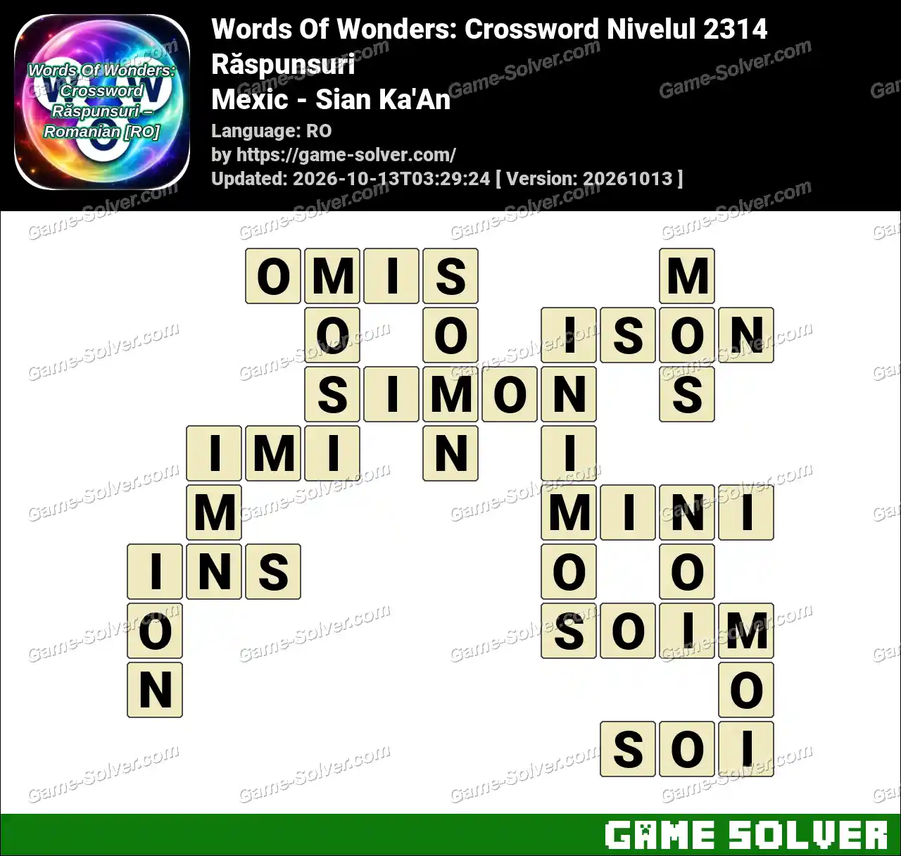 Words Of Wonders: Crossword Nivelul 2314 Răspunsuri – Mexic – Sian Ka’An